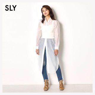 スライ(SLY)の【新品】SLY SIDE SLIT SHEER LONG SH(シャツ/ブラウス(長袖/七分))