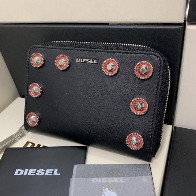 DIESEL(ディーゼル)のDIESEL ディーゼル ラウンド 財布 レザー 黒 レディースのファッション小物(財布)の商品写真