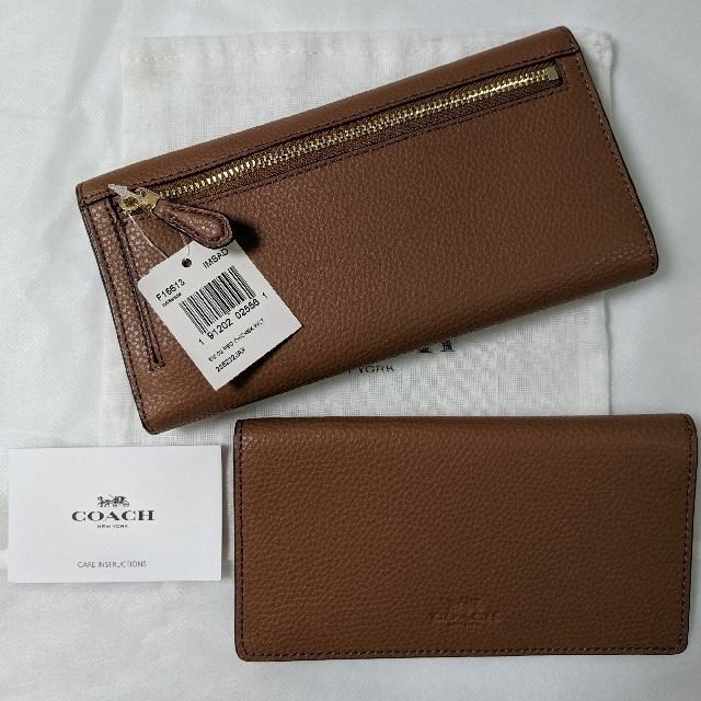 COACH(コーチ)のCOACH コーチ 三つ折り 長財布 チェックブック付 茶系 F16613 レディースのファッション小物(財布)の商品写真