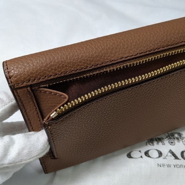 COACH(コーチ)のCOACH コーチ 三つ折り 長財布 チェックブック付 茶系 F16613 レディースのファッション小物(財布)の商品写真