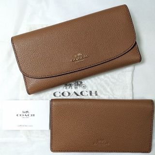 コーチ(COACH)のCOACH コーチ 三つ折り 長財布 チェックブック付 茶系 F16613(財布)