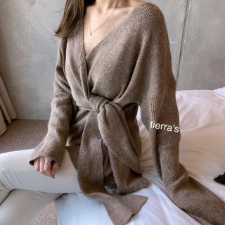 ディーホリック(dholic)のimport❁︎カシュクール ニット トップス Brown(ニット/セーター)