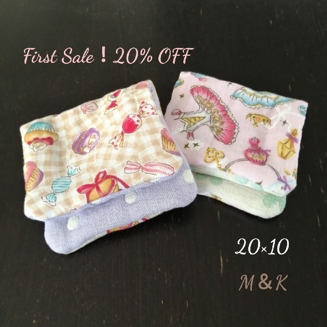 20%OFF！ふわっふわハンカチ♡スイーツ＆バレリーナ ハンドメイドのファッション小物(ハンカチ/バンダナ)の商品写真