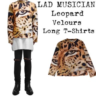 ラッドミュージシャン(LAD MUSICIAN)の★美品★LAD MUSICIAN★レオパード ベロア カットソー★46★キャメル(Tシャツ/カットソー(半袖/袖なし))