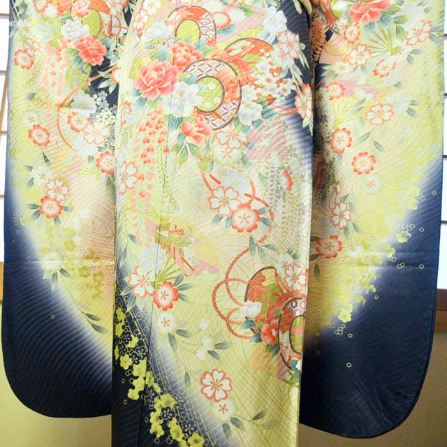 袴セット千✿袴&振袖セット✿8点フルセット✿裄丈68✿四季の花々✿正絹 成人式 卒業式