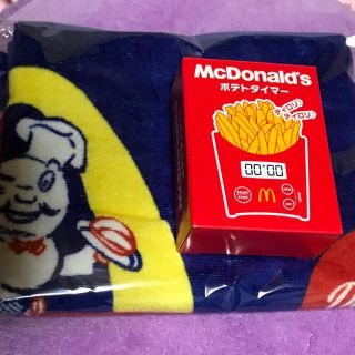 マクドナルド(マクドナルド)のマクドナルド ポテトタイマーとタオルのセット(ノベルティグッズ)