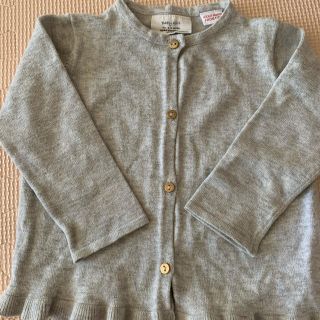 ザラ(ZARA)のZARA グレー カーディガン 9-12M(カーディガン/ボレロ)