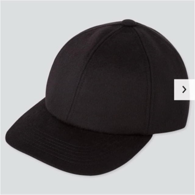 UNIQLO(ユニクロ)の新品 ユニクロ ウールカシミアキャップ ブラック 2019AW メンズの帽子(キャップ)の商品写真