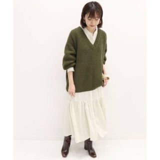 プラージュ(Plage)のPlage☆ hem gather シャツワンピース ナチュラル36新品(ロングワンピース/マキシワンピース)