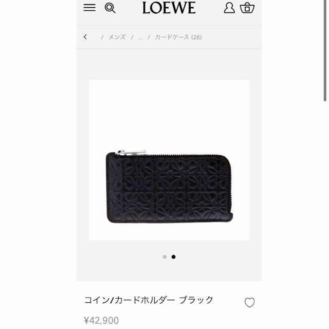 LOEWE(ロエベ)のロエベ  カードケース  カードホルダー　ブラック レディースのファッション小物(コインケース)の商品写真