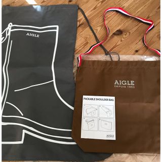 エーグル(AIGLE)のAIGLE パッカブルショルダーバッグ と2020福袋の袋(ショップ袋)