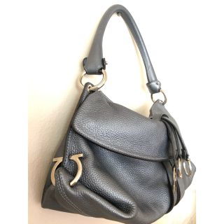 フェラガモ(Ferragamo)の Ferragamo フェラガモ  レザー ハンドバッグ グレー系(ハンドバッグ)