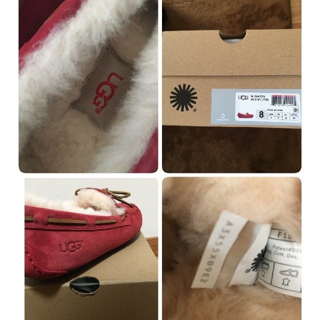 UGG(アグ)の引越しのため断捨離様【新品】UGGダコタ（ジェスターレッド:24.5〜25㎝） レディースの靴/シューズ(スリッポン/モカシン)の商品写真