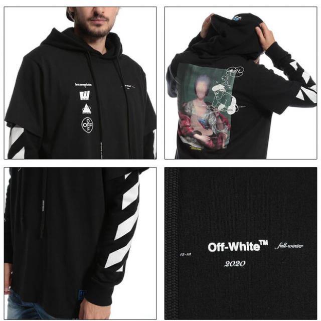 OFF-WHITE  DIAG MARIANA DOUBLE TEE HOOD