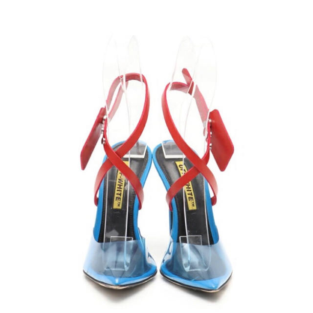 OFF-WHITE(オフホワイト)のオフホワイト OFF-WHITE サンダル ビニール レザー 青 赤 レディースの靴/シューズ(ハイヒール/パンプス)の商品写真