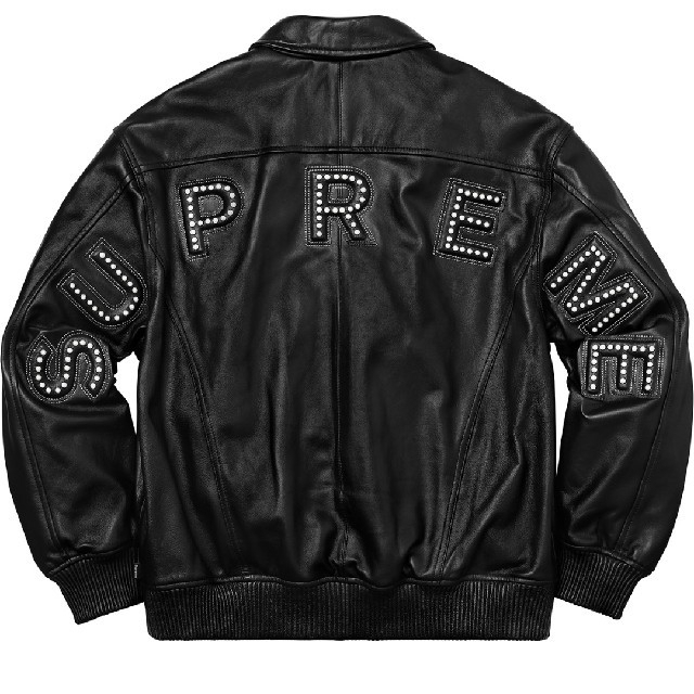 Supreme Studded Arc Logo Leather Jacket