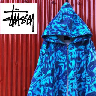 ステューシー(STUSSY)の☆レア☆ステューシー☆総柄☆フルジップアップパーカーフーディ(パーカー)