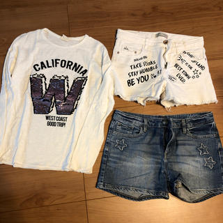 ザラキッズ(ZARA KIDS)の女の子１６０サイズ ショートパンツ長Ｔシャツセット ZARA GAP(パンツ/スパッツ)