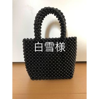 ザラ(ZARA)のZARA  ビーズトートバック　ブラック(トートバッグ)