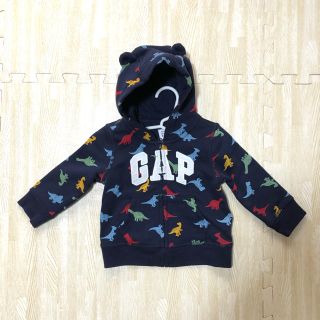 ギャップキッズ(GAP Kids)の美品！babyGAP 恐竜 パーカー 12~18months(ロンパース)