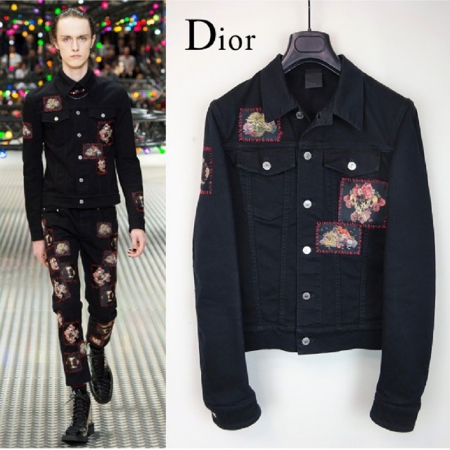 17ss Dior homme ヴァニタス デニムジャケット 黒 44