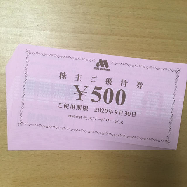 フード/ドリンク券モスフードサービス　優待　10,000円分