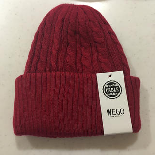 ウィゴー(WEGO)のWEGO ニット帽　レッド(ニット帽/ビーニー)