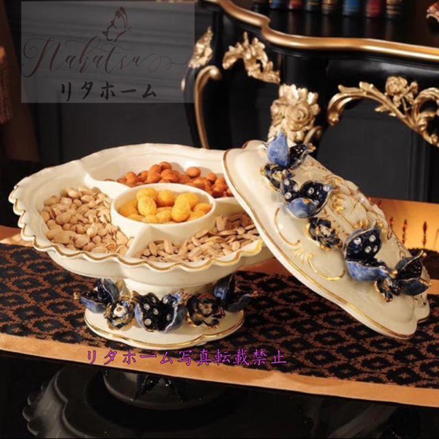 高級果物皿.盛り皿 お菓子皿 フルーツプレート 花柄豪華~果物 高級果物皿.盛り皿 お菓子皿 フルーツプレート 花柄豪華~果物
