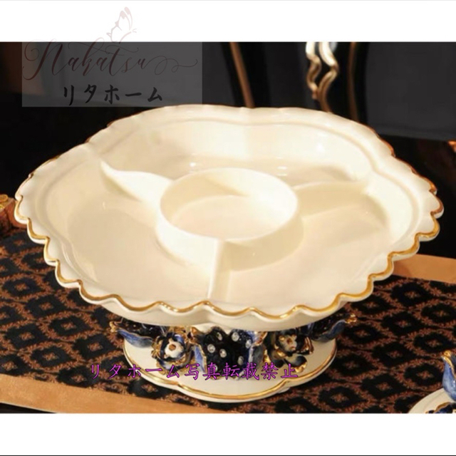高級果物皿.盛り皿 お菓子皿 フルーツプレート 花柄豪華~果物 高級果物皿.盛り皿 お菓子皿 フルーツプレート 花柄豪華~果物