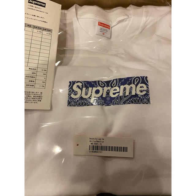 新品未使用付属品Supreme Bandana BoxLogo Tee White Medium