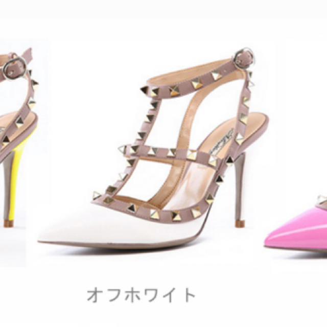VALENTINO - Valentino風 バレンチノ風 ホワイト スタッズ VALENTINO - Valentino風 バレンチノ風 ホワイト スタッズ
