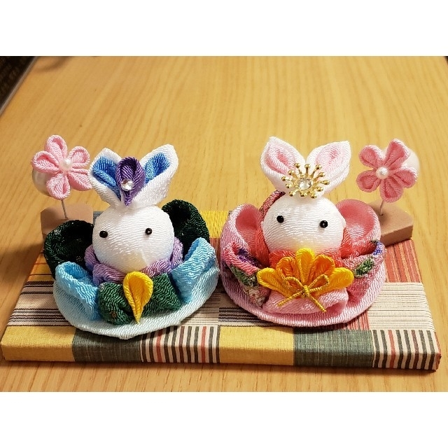 30%OFF】 ちりめん細工 うさぎのお雛様ハンドメイド 3broadwaybistro.com
