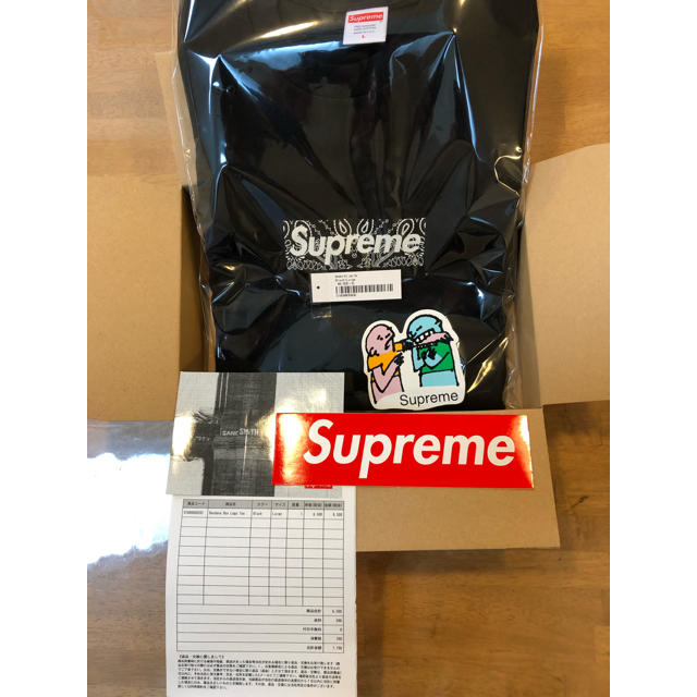 Lsize 黒 Supreme Bandana Box Logo Teeメンズ