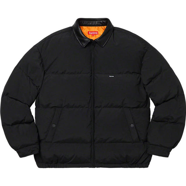 supreme Leather Collar Puffy Jacket