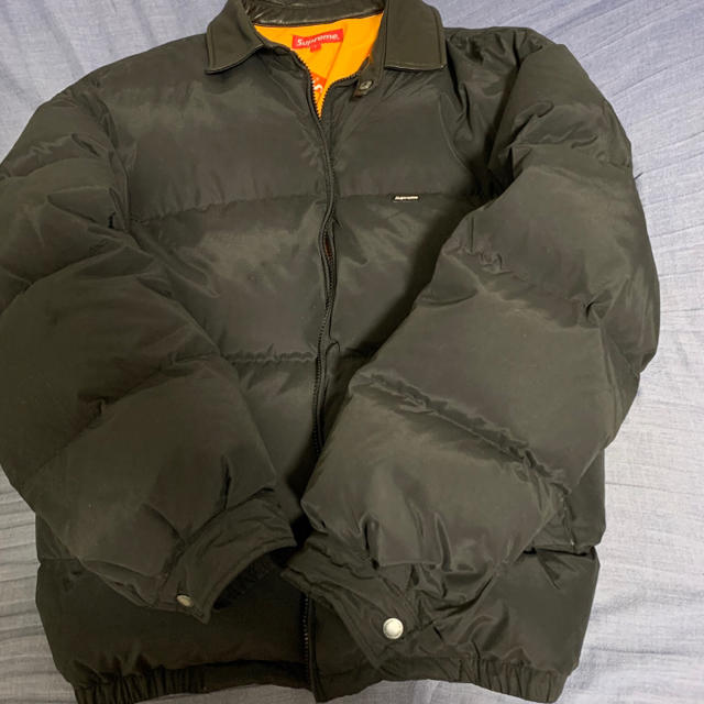 supreme Leather Collar Puffy Jacket