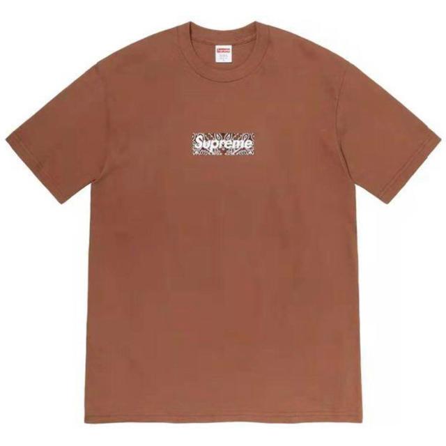 supreme Bandana box logo tee brown 茶色Tシャツ/カットソー(半袖/袖なし)