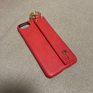 ジーユー(GU)のiPhoneケース　iPhone6.7.8  ハンドホルダー　レッド(iPhoneケース)