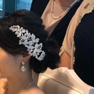 ビジューピアス結婚式ブライダル(ピアス)