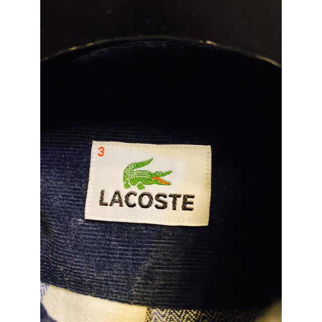 LACOSTE(ラコステ)の美品ラコステLACOSTEチェック3ネルmシャツ厚手ワニロゴ秋冬モデル1212 メンズのトップス(シャツ)の商品写真