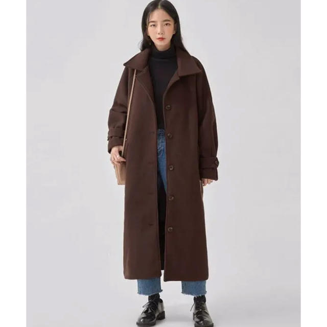 coach belted wool single coat ain