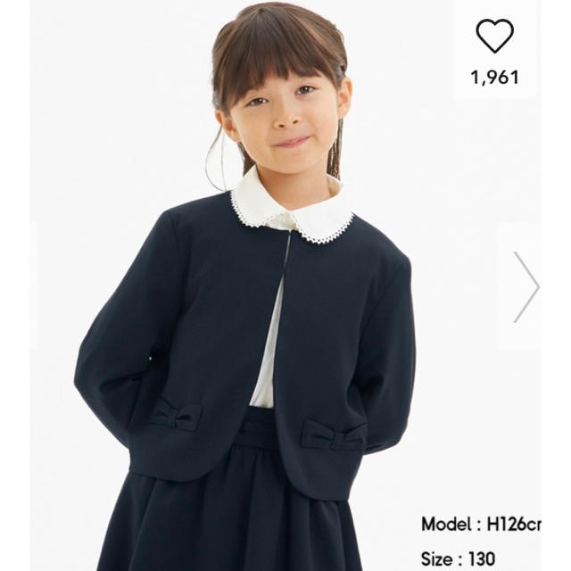 GU(ジーユー)の GU  女の子　ノーカラージャケット　フォーマル　130cm キッズ/ベビー/マタニティのキッズ服女の子用(90cm~)(ドレス/フォーマル)の商品写真