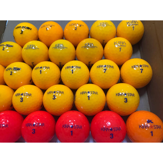 Kasco(キャスコ)の7.《期間限定値下》27個 KIRAシリーズ オレンジ系 カラー ロストボール スポーツ/アウトドアのゴルフ(その他)の商品写真