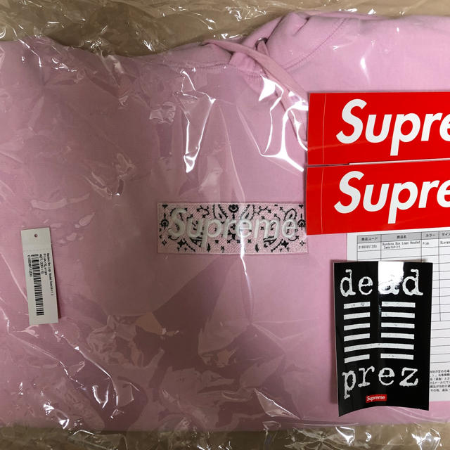 Supreme - XL Bandana Box Logo Hooded Sweatshirtピンク