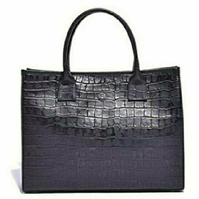 バジョルゴ  クロコ  レザー  ミニトートバッグ  ブラック   メンズのバッグ(トートバッグ)の商品写真