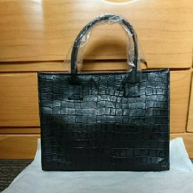バジョルゴ  クロコ  レザー  ミニトートバッグ  ブラック   メンズのバッグ(トートバッグ)の商品写真