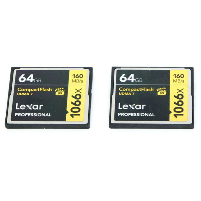 スマホ/家電/カメラ【良品】Lexar 64GB 1066× コンパクトフラッシュ×2枚組