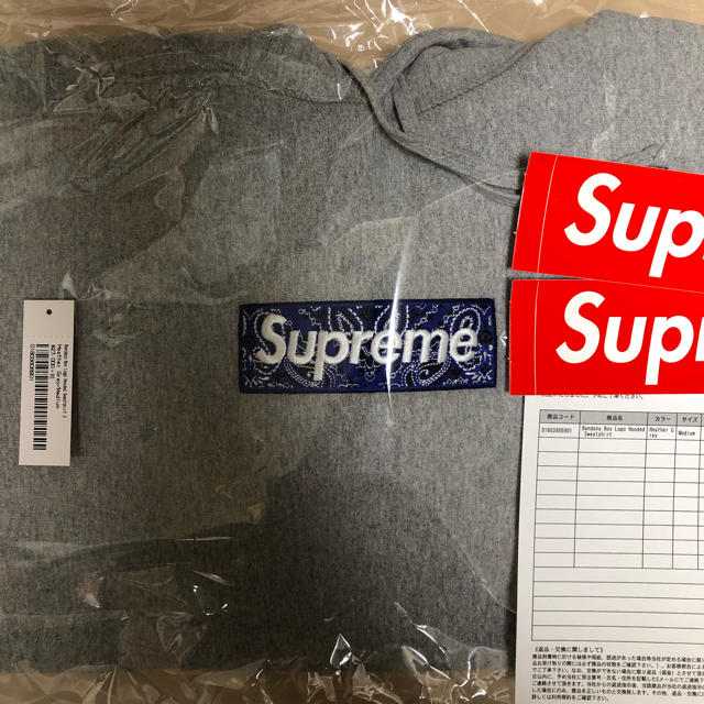 Ｍ Bandana Box Logo Hooded Sweatshirt グレー