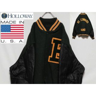 ゴールデンベア(Golden Bear)のHOLLOWAY スタジャン 2XL MADE IN USA レザー ウール(スタジャン)