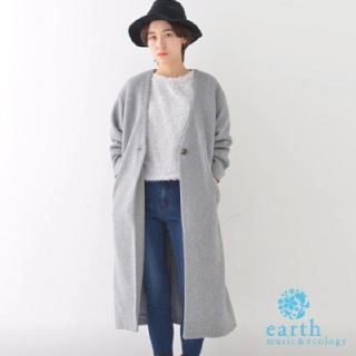 アースミュージックアンドエコロジー(earth music & ecology)のearth music&ecology　ロングコート　グレー(ロングコート)