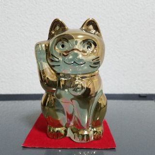 バカラ(Baccarat)の【新品】バカラ Baccarat 招き猫 ゴールド(置物)